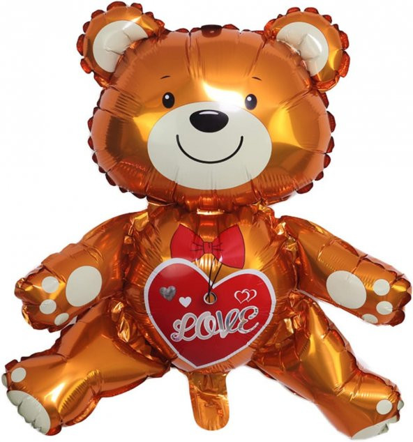 Love Yazılı Ayıcık Sevimli Teddy Bear 3D Folyo Balon 65 cm - 2