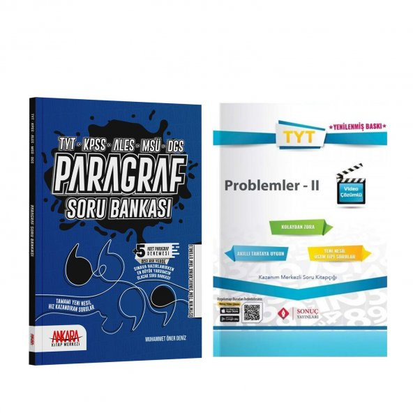 Sonuç Yayınları TYT Problemler II ve Ankara Kitap Merkezi Paragraf Soru Bankası Seti 2 Kitap