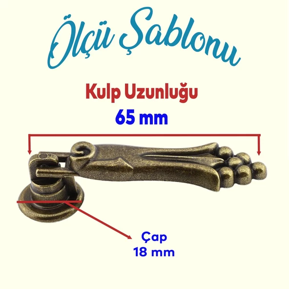 Üzümlü Sallama Sarkaç Metal Eskitme Antik Sarı Halka Mobilya Mutfak Dolap Kulpu Kulbu Kulpları - 2