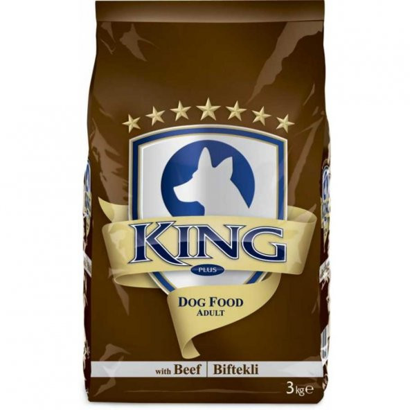 King Biftekli Yetişkin Köpek Maması 3 Kg 3 Adet