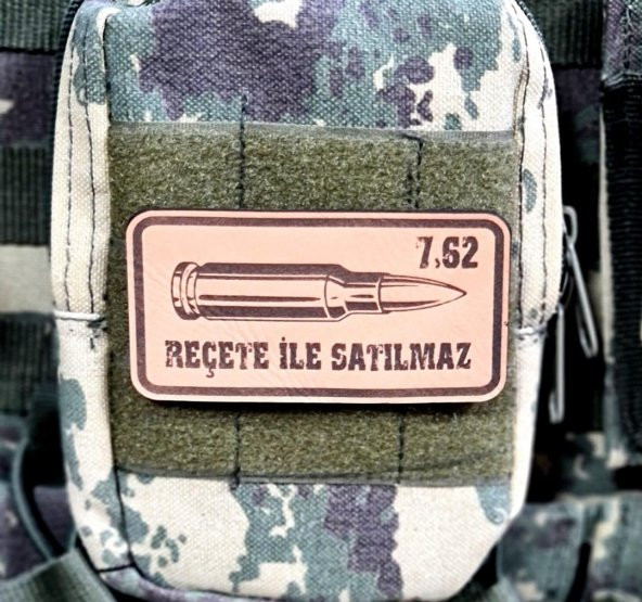 7,62 Reçete İle Satılmaz Deri PEÇ  -Arma - Leather Patch - 2