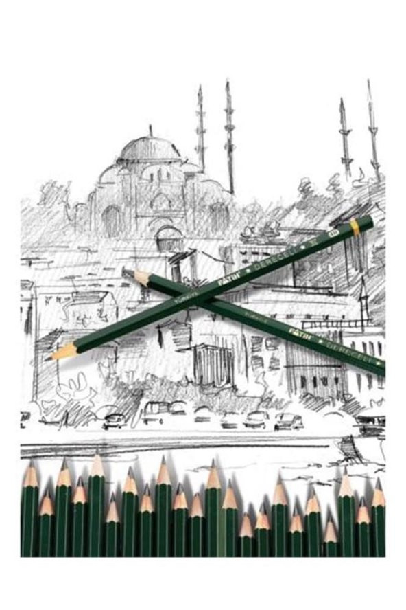 B Resim Kalemi Dereceli Kalem 2 Adet Fatih Dereceli Resim Kalemi Yumuşak Uçlu Kurşun Kalem - 6