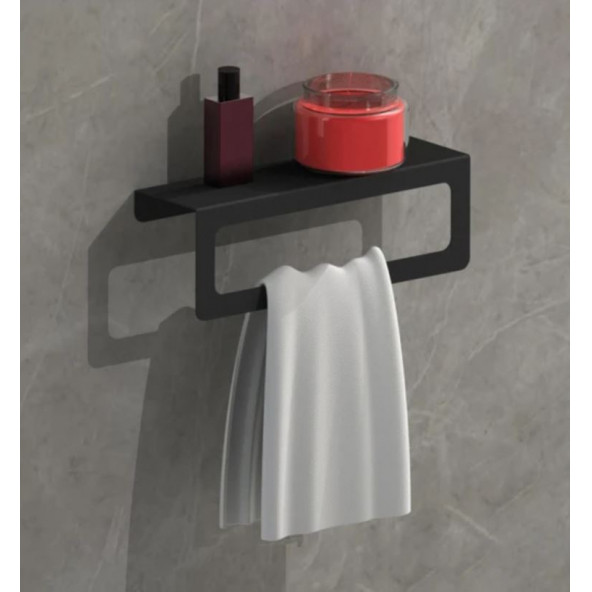 Dione Store Modern Metal 3'lü Set Raflı Banyo Havlu Askılığı-Rolu Havlu Askılığı -Tuvalet Kağıtlığı - 2