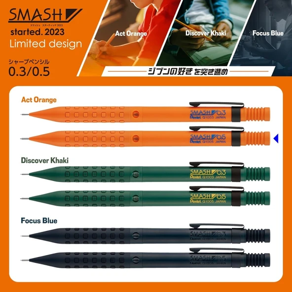 Pentel Smash 2023 Limited Edition 0.5mm Mekanik Kurşun Kalem Act Orange / Q1005-PLS1 - Resim 4