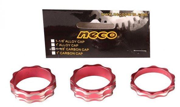 Neco Bisiklet Boğaz Altı Bilezik 1-1/8 (Spacer-R) 28.6 Kırmızı Gidon Spacer Seti 3'lü