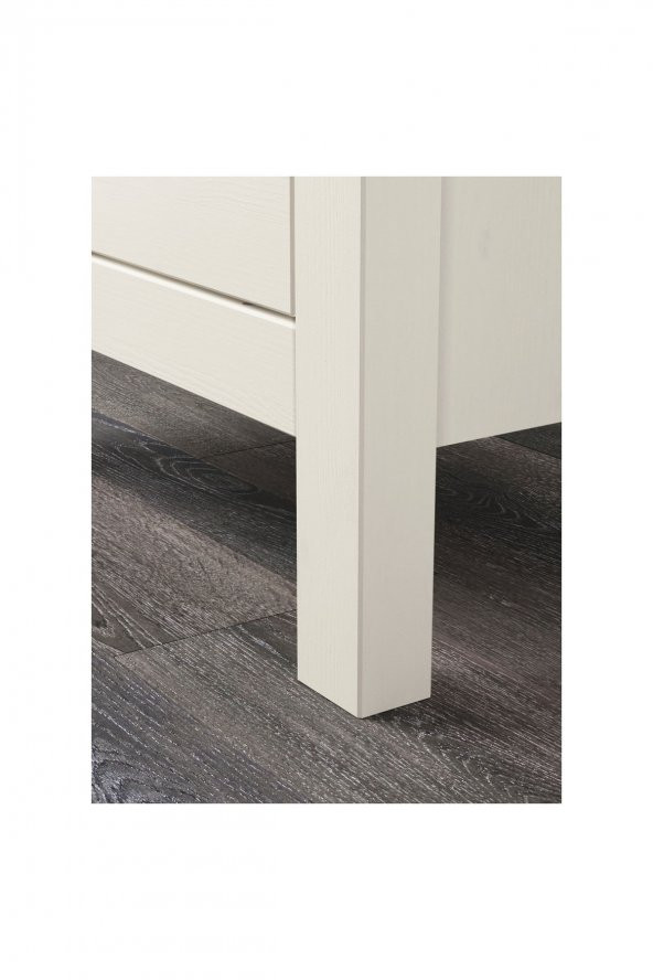 Komodin-Şifonyer HEMNES MeridyenDukkan Beyaz Vernik, 54x66 cm 2 Çekmeceli - 2