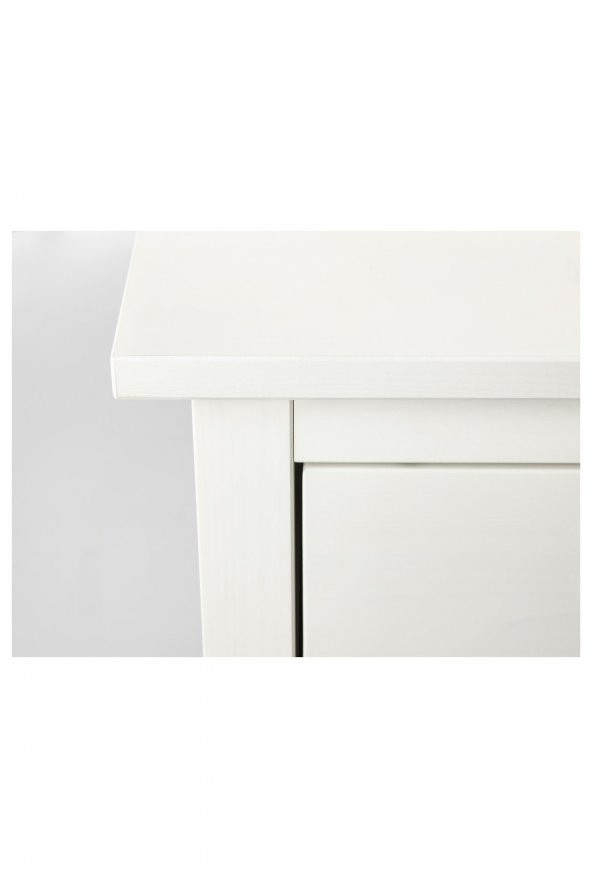 Komodin-Şifonyer HEMNES MeridyenDukkan Beyaz Vernik, 54x66 cm 2 Çekmeceli - 4