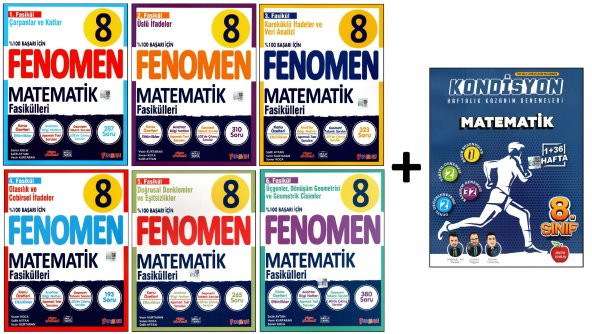 Fenomen+Newton 8. Sınıf LGS Matematik Konu Özetli Soru Bankası Fasikülleri+Deneme 7 Kitap