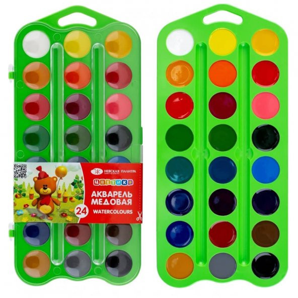 St. Petersburg Tsvetik Balmumu Bazlı Sulu Boya 24 Renk Yeşil ürün görseli