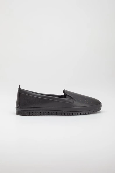 Cilt Lazer Baskılı Siyah Kadın Ortopedik Günlük Ayakkabı - Resim 3