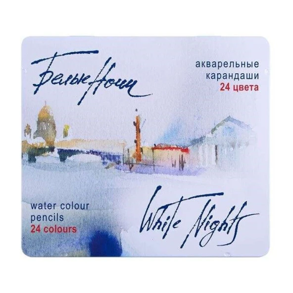 St. Petersburg White Nights Aquarell Kalem Seti 24 Renk Metal Kutu
