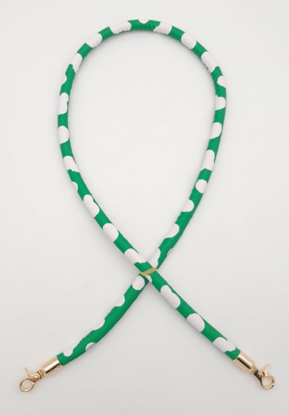 Angel Çanta Aksesuar Suni Deri Kordon Çanta Sapı Yeşil Beyaz Leopar Light Gold Metalli ürün görseli