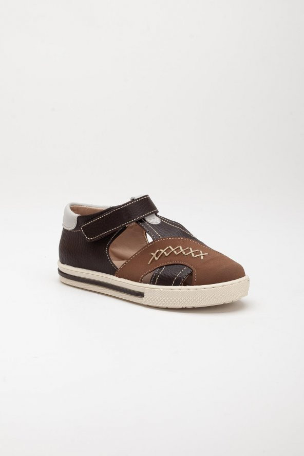 Şirinbebe Şiringenç Saraçlı Model Kahverengi Erkek ilkadım Bebek Çocuk Ayakkabı Sandalet - 3