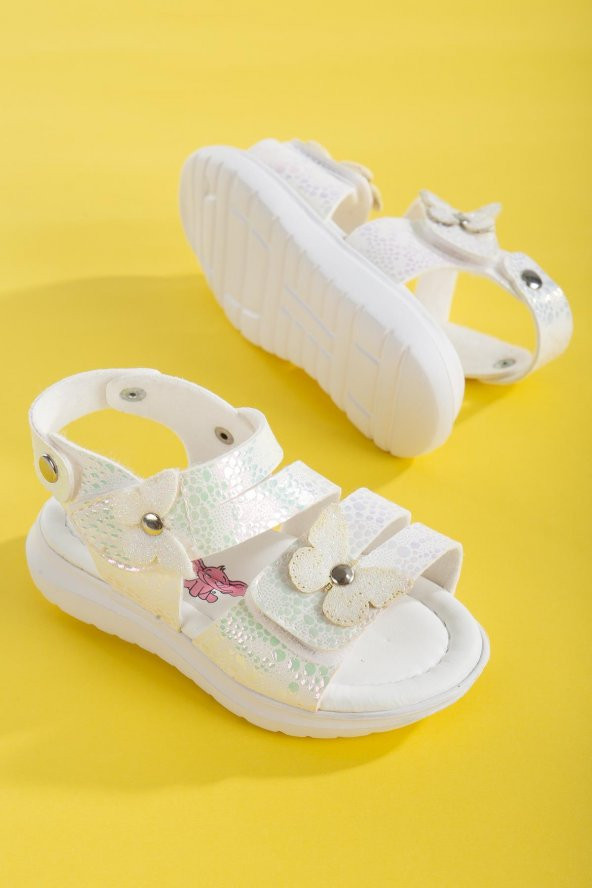 Şirinbebe Şiringenç Kelebek Model Sedef Kız Bebek Çocuk Sandalet - 2