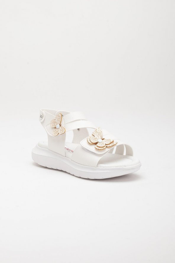 Şirinbebe Şiringenç Kelebek Model Beyaz Kız Bebek Çocuk Sandalet - 3