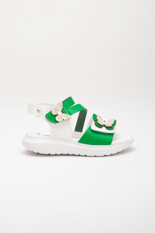 Şirinbebe Şiringenç Kelebek Model Yeşil Kız Bebek Çocuk Sandalet - 2