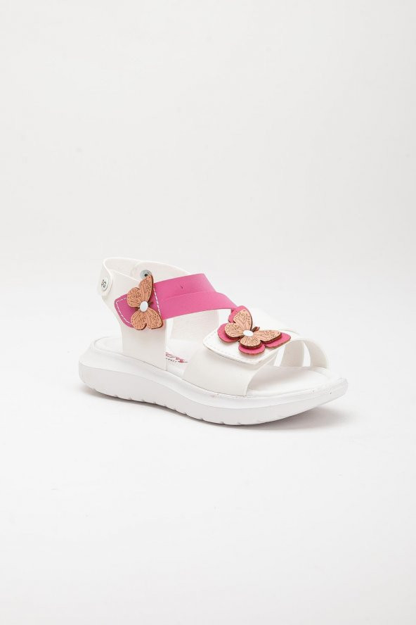 Şirinbebe Şiringenç Kelebek Model Fuşya Kız Bebek Çocuk Sandalet - 3