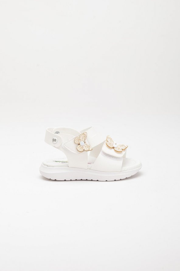 Şirinbebe Şiringenç Kelebek Model Beyaz Kız Bebek Çocuk Sandalet - 5
