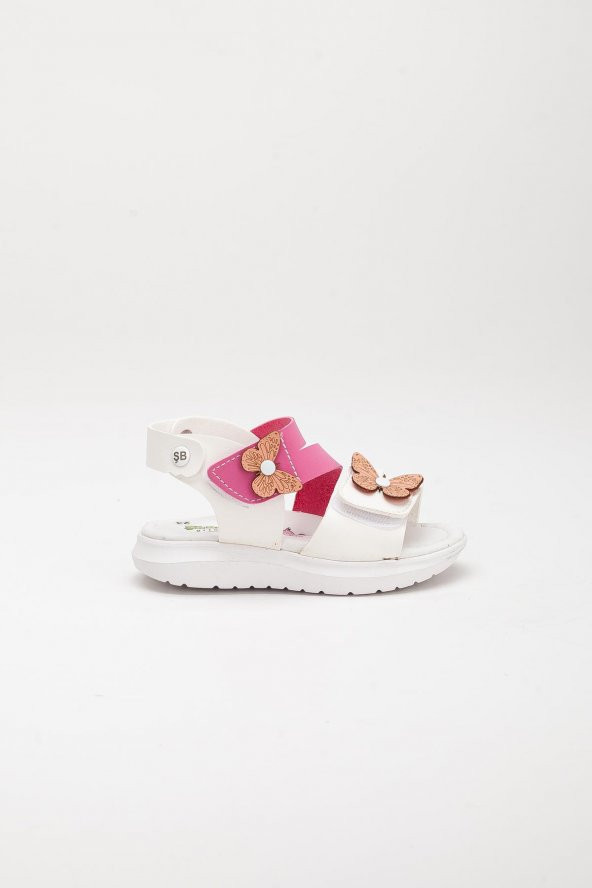 Şirinbebe Şiringenç Kelebek Model Fuşya Kız Bebek Çocuk Sandalet - 5
