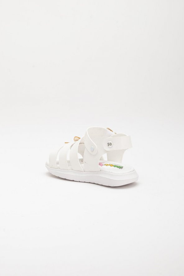 Şirinbebe Şiringenç Kelebek Model Beyaz Kız Bebek Çocuk Sandalet - 7