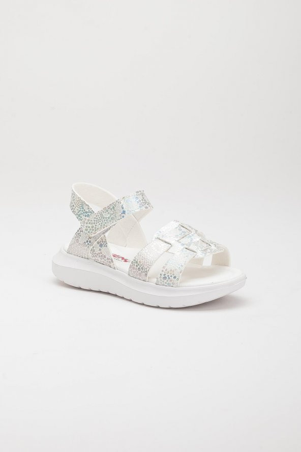 Şirinbebe Şiringenç Kare Baretli Gümüş Kız Bebek Çocuk Sandalet - 3