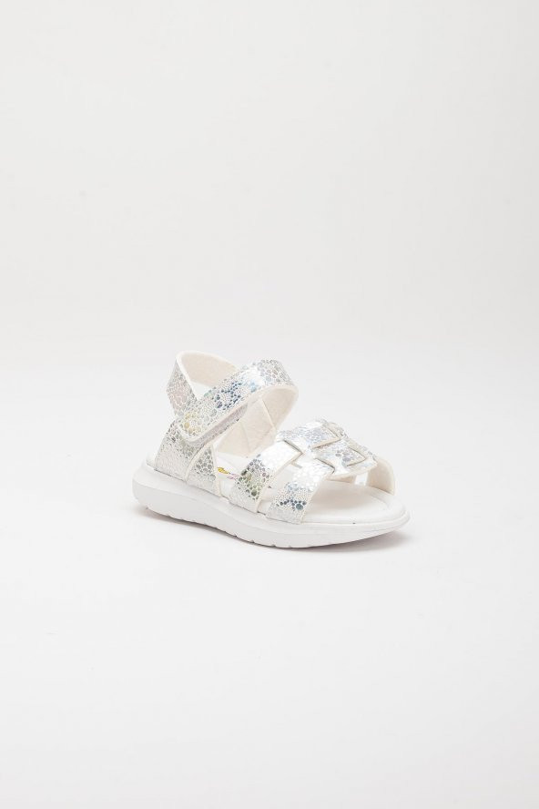 Şirinbebe Şiringenç Kare Baretli Gümüş Kız Bebek Çocuk Sandalet - 6