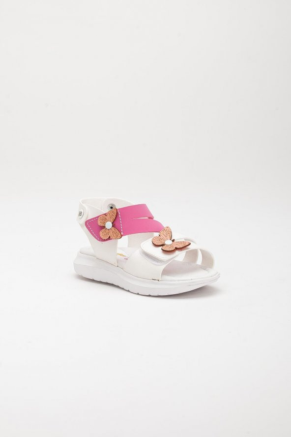 Şirinbebe Şiringenç Kelebek Model Fuşya Kız Bebek Çocuk Sandalet - 6