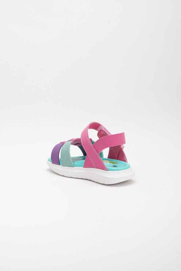 Şirinbebe Şiringenç Kare Baretli Fuşya Kız Bebek Çocuk Sandalet - 7