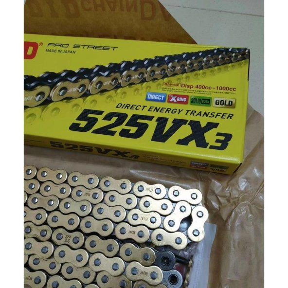 Did 520-118Vx3 2011-2023 KTM 250 EXC Six Days Uyumlu Zincir Vx3 Xring Gold (Sarı) Renk - 4