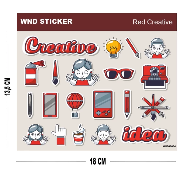 Red Creative Sticker Seti