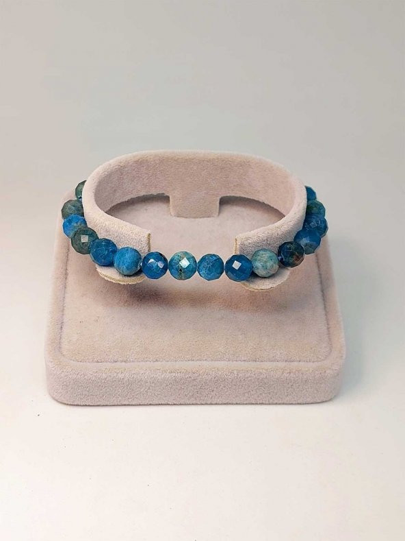 Apatit Taşı Faset Kesim 8mm Unisex Bileklik (42555-tek) ürün görseli