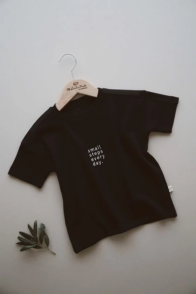 Bisiklet Yaka Nakışlı Oversize T-shirt Bebek Çocuk - 9