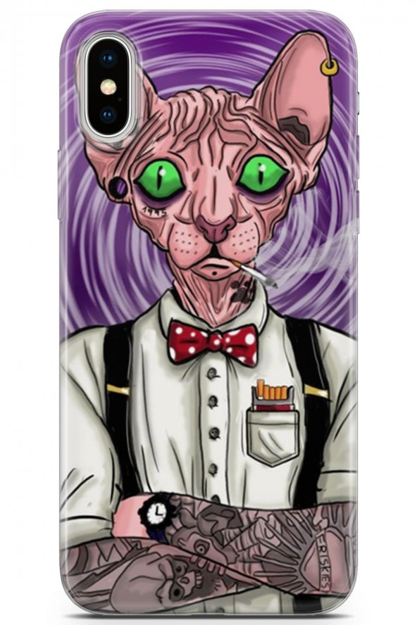 Apple iPhone X - XS Uyumlu Kılıf Sfenks 22 Amon Ra Kap Mor - 1