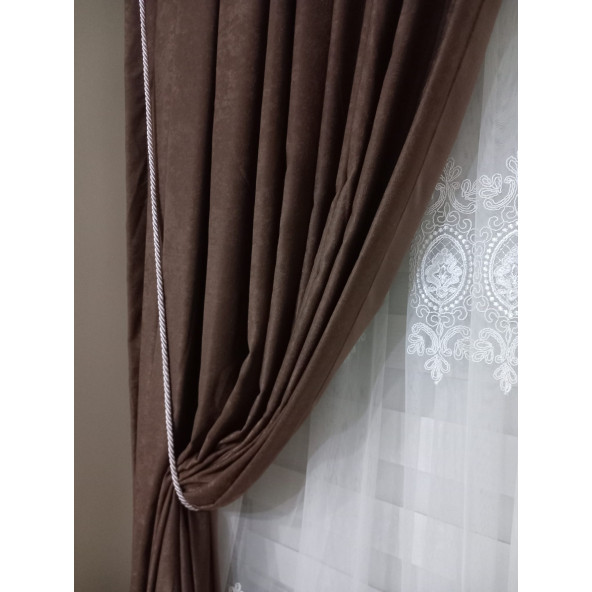 Nohut Rengi Perde Tül Toplama Halat Kordon Perde Tavan Braçol Tavan Takmatik Perde Halatı - 2