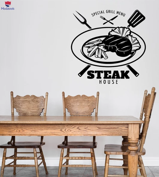 Duvar Steakhouse Dekorasyon Sticker Özel Izgara Menü Steak House Restaurant Dekor Benzersiz Hediyelik