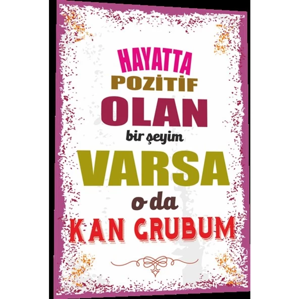 Duvar Yazıları Hayatta Pozitif Olan Bir Şeyim Varsa O Da 20x30