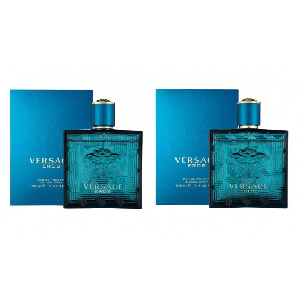 Versace Eros EDT 100 ml Erkek Parfüm 2li Set