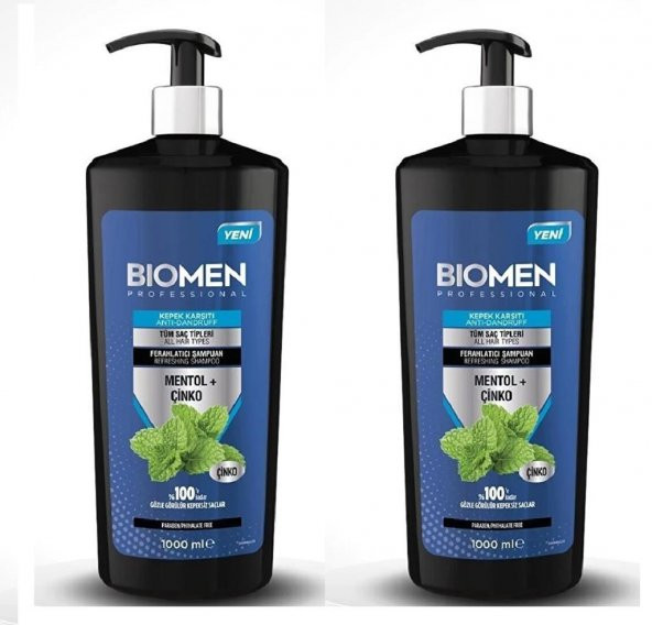 Biomen Professional Mentol&çinko Kepek Karşıtı Ferahlatıcı Şampuan 1000 ml X 2 ADET