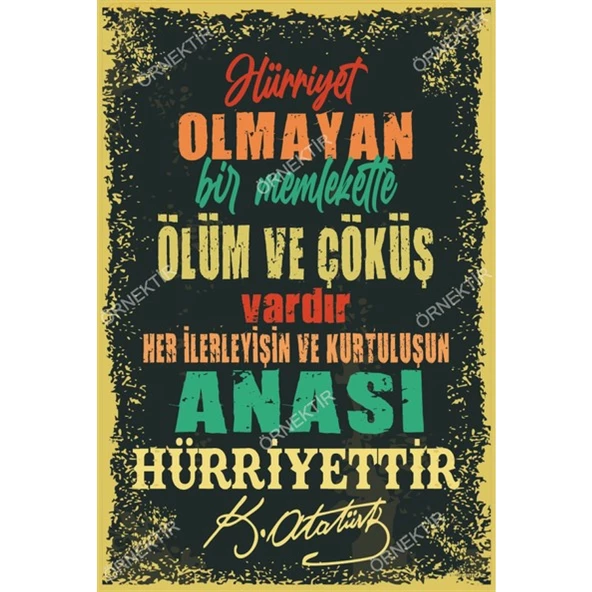 Hürriyet Olmayan Bir Memlekette Ölüm Ve Çöküş Vardır 20x30