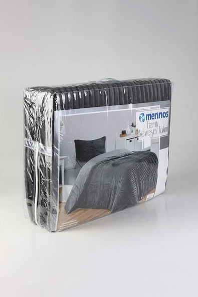 Eternity Fitilli Peluş Çift Kişilik Nevresim Takımı - Antrasit - 3