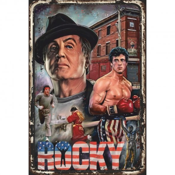 Rocky Sinema Retro Ahşap Poster 20x30