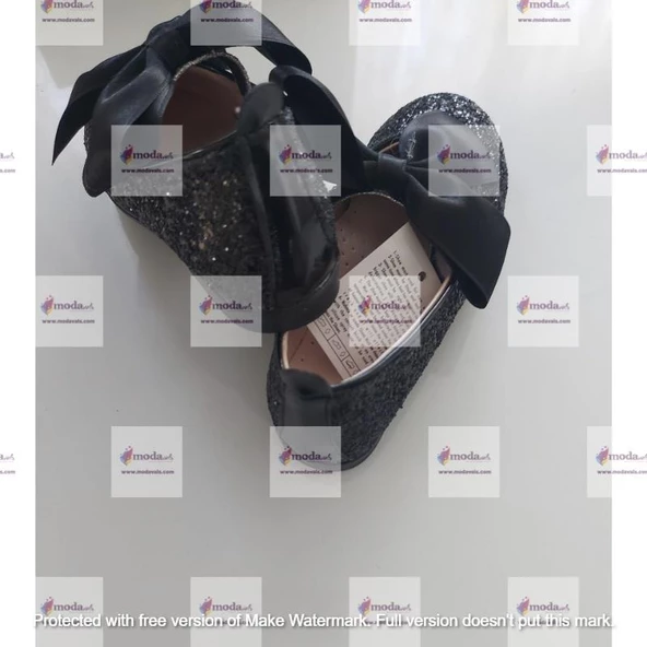 MODAVALS FİYONK VE CAM KIRIĞI DETAYLI KIZ ÇOCUK BABET - SİYAH - 5