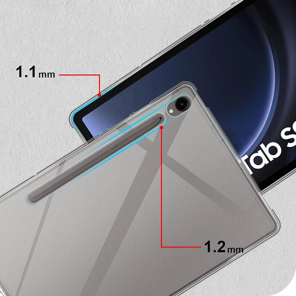 MobaxAksesuar Samsung Galaxy Tab S9 X710 X716 X718 Kılıf Tablet Hibrit Silikon Case Kapak(12.4inç Değildir) - 6