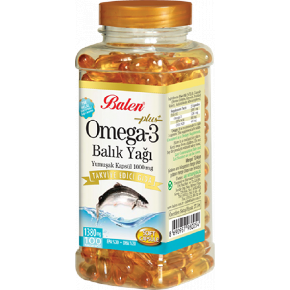 Balen Omega 3 Balık Yağı Yumuşak 200 Kapsül 1380 Mg