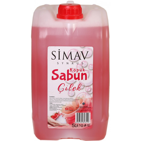 SİMAV Termal Sulu Çilek Özlü Köpük Sabun Seti 2'li - 5 Lt + 500 ml - 4