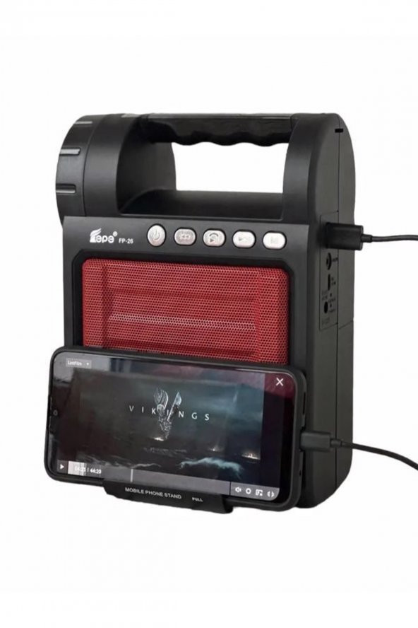 FEPE 5-10 Saat Telefon Standlı Fm Radyolu Bluetoothlu Şarjlı El Feneri Işıldak Hoparlör Hoparlör İthalat - 2