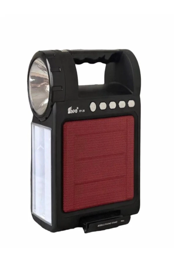 FEPE 5-10 Saat Telefon Standlı Fm Radyolu Bluetoothlu Şarjlı El Feneri Işıldak Hoparlör Hoparlör İthalat - 5