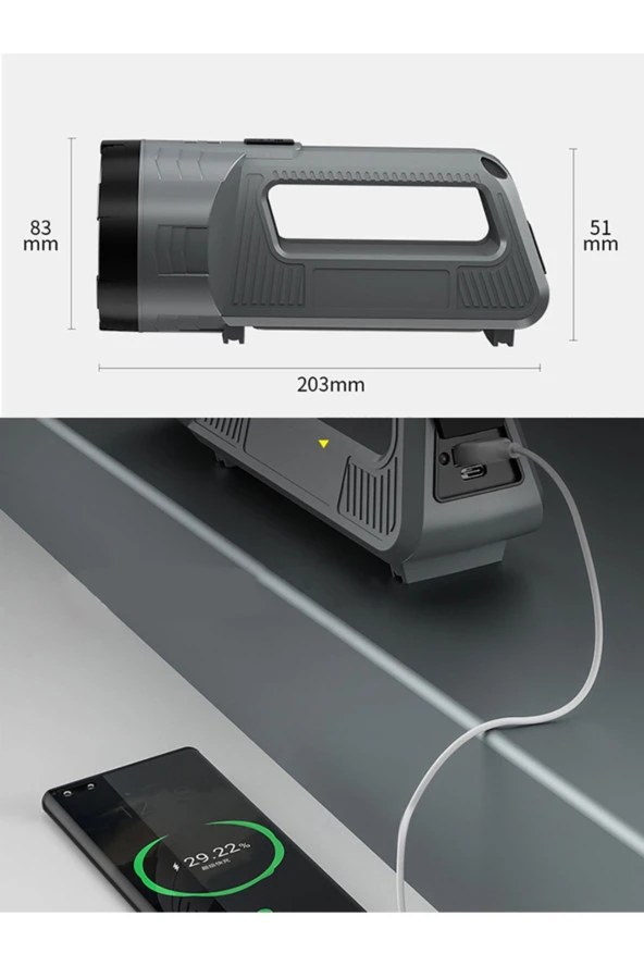 Watton Çınarcık Tog Güçlü Şarjlı Fener Masa Lambası Wt-603 - 2