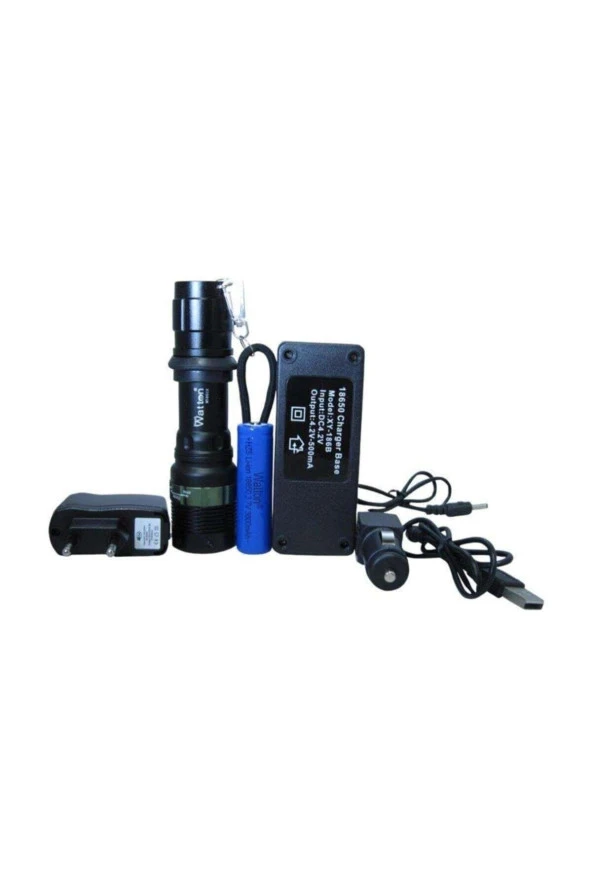Watton Wt-012 Zoomlu Oto Pc Şarjlı El Feneri - 4