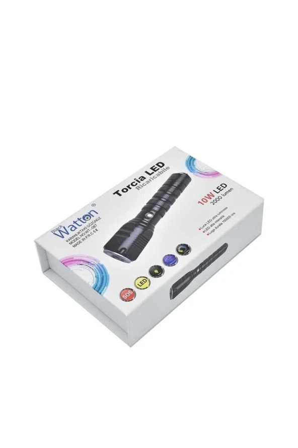 Watton Çınarcık Tog Şarjlı Pilli Zoomlu EL Feneri Wt-087 - Resim 2